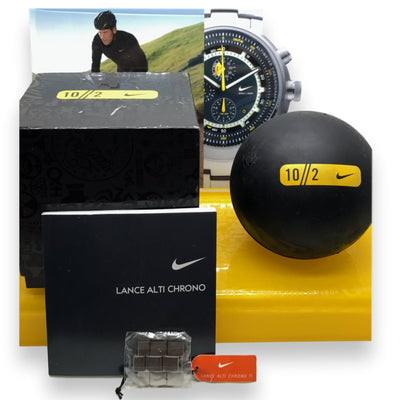 Nike Lance Alti Chrono Titanium Watch WA0055-002 Rare Complete Set